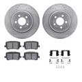 Dynamic Friction Co 7512-39014, Rotors-Drilled and Slotted-Silver w/ 5000 Advanced Brake Pads incl. Hardware, Zinc Coat 7512-39014